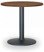 Konferenčný stolík ZEUS II, priemer 60 cm, čierna podnož, orech