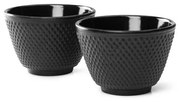 Sada 2 čiernych liatinových hrnčekov na čaj Bredemeijer Jang, ⌀ 7,8 cm