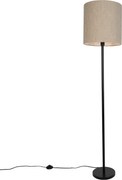 Moderná stojaca lampa čierna s béžovým buklé tienidlom 40 cm - Simplo