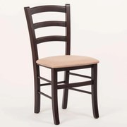 Stima stolička PAYSANE s čalúneným sedákom Vyberte odtieň ->: Wengé, Vyberte látku ->: LUX Cappuccino 24