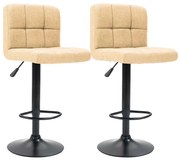 Barové stoličky s látkovým poťahom, 2 ks, rôzne farby - béžová
