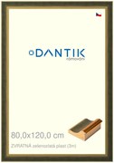 DANTIK rám na obraz 80x120 | ZVRATNÁ zelenozlatá plast (Plexi Čiré)