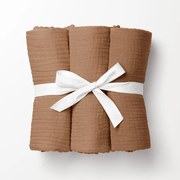 Biante Mušelínová plienka/dečka Nature MSN-017 Svetlo hnedá - ZVÝHODNENÁ SADA 3 KS 70x70 cm - Sada 3 ks