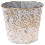 Kovový obal na kvetináč Gold wawe, 15 x 13 cm