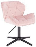 LuxuryForm DESIGN Stolička MILANO VELUR na čiernom kríži - svetlo ružová