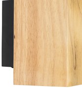 Rustikálna nástenná lampa drevená štvorcová 2-svetlá - Sandy