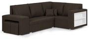 Rohová sedacia súprava s funkciou spania MODO3 Hnedá