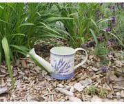 Béžová antik plechová dekoratívna kanvička s levanduľou Lavande - 22*Ø 9*10cm