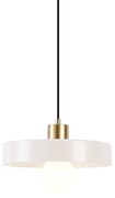 Retro závesná lampa zlatá s béžovým sklom - Jina