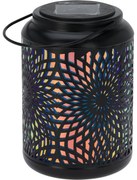 Solárna LED lampa Mandala čierna, 18 cm, teplá biela