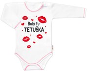 Body dlhý rukáv s vtipným textom Baby Nellys, Bola tu TETUŠKA 56 (1-2m)