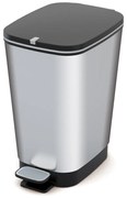 Pedálový plastový odpadkový kôš v striebornej farbe 25 l Chic Bin – KIS