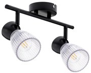 Bodové svietidlo Best, 2x transparentné sklenené tienidlo, b