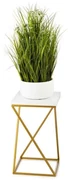 HowHomely Stojan na kvety LOFT 40x24 cm zlatá/biela DD0334