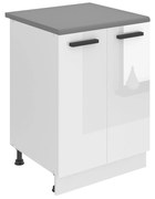 Kuchynská skrinka Belini Premium Full Version spodná 60 cm biely lesk s pracovnou doskou
