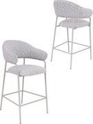 Barová stolička s opierkou na nohy Livia, sivá/kašmír