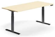 Výškovo nastaviteľný stôl QBUS, rovný, 1800x800 mm, čierny rám, breza