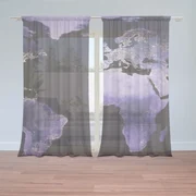 Sablio Záclony Světelná Mapa sveta: 2ks 150x250cm