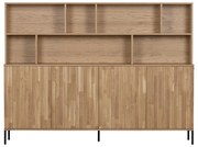 Knižnica z dubového dreva v prírodnej farbe 200x150 cm Gravure – WOOOD