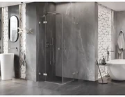 Mexen Lunar Duo, výklopný sprchový kút 120 x 120 cm, 8mm číre sklo, oceľový profil, 834-120L-120P-97-00