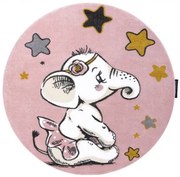 Koberec PETIT ELEPHANT SLONÍK HVIEZDY kruh ružový