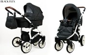 Kombinovaný kočík Raf-pol Optimal 2v1 - Black flex (2-kombinácia)