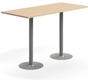 Barový stôl VERTICUS, 1800x800x1100 mm, dub/strieborná