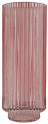 Ružový sklenený svietnik Philon - Ø 6 * 16 cm