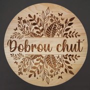 AMADEA Drevená otočná doštička s textom a listami, masívne drevo, 35 cm