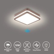 Brilagi-LED Vonkajšie svietidlo s čidlom BENE LED/18W/230V 21,5x21,5 cm hnedá IP54