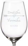 Dekorant svatby Poháre na biele víno DRUŽIČKA (šíp) 350 ml 1KS