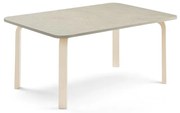 Stôl ELTON, 1200x700x530 mm, linoleum - šedá, breza
