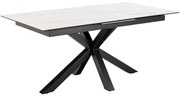 Jídelní rozkládací stůl Heaven 168/210 cm bílý mramor/černý