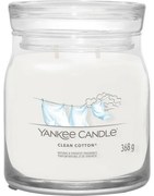 Yankee Candle vonná sviečka Signature v skle stredná Clean Cotton, 368 g