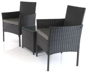 Záhradný balkónový set Nilo - 2 miesta, čierna