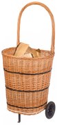 Kôš na drevo prútený na kolieskach Ramo VII.š. 47 x hl. 35 x výška koše 50 / výška s rukojeti 90(cm)
