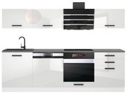 Kuchynská linka Belini Premium Full Version 240 cm biely lesk s pracovnou doskou  LINDA