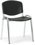 Plastová stolička ISO - chrómované nohy, čierna