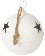 Biela antik závesná kovová ozdoba rolnička Baub M - Ø 30*42 cm