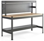 Dielenský stôl COMBO, tvrdená doska, s panelom na náradie a svetlom