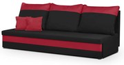 Pohovka pre 3 osoby s funkciou spania GUSTO Černá/červená