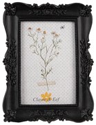 Čierny fotorámik s kvetinovými ornamentmi - 15*2*20 cm / 10*15 cm