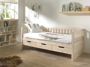 Detská vyvýšená posteľ z masívu borovica prírodná 86cm 90x200cm