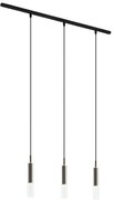 Moderný koľajnicový systém čierny s 3 závesnými svietidlami tmavý bronz 1-fázový - Slimline Loyce