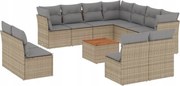 vidaXL 12-dielna sada záhradného nábytku s vankúšmi, zmiešaná béžová