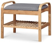 Botník Valena 1, prírodné drevo / sivá