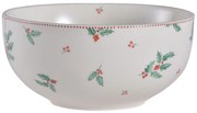 Porcelánová miska s cezmínou Holly Christmas - Ø 14*7 cm / 500 ml
