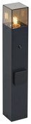 Moderné vonkajšie stĺpikové svietidlo čierne s dymovým sklom 50 cm so súmrakovým senzorom IP44 - Dánsko