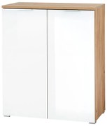 Biela skrinka na topánky v dekore duba Telde - Germania