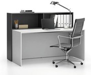 Kancelárska zostava single SEGMENT, 2 police, biela/grafit